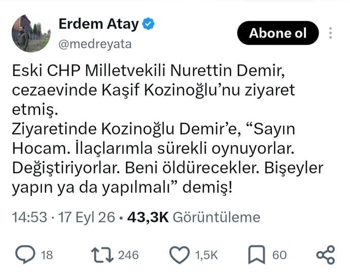 Kaşif Kozinoğlunun otopsi raporunu imzalayanların Şebnem Korur Fincancının ekibinden olması ile ilgili ne düşünüyorsunuz?