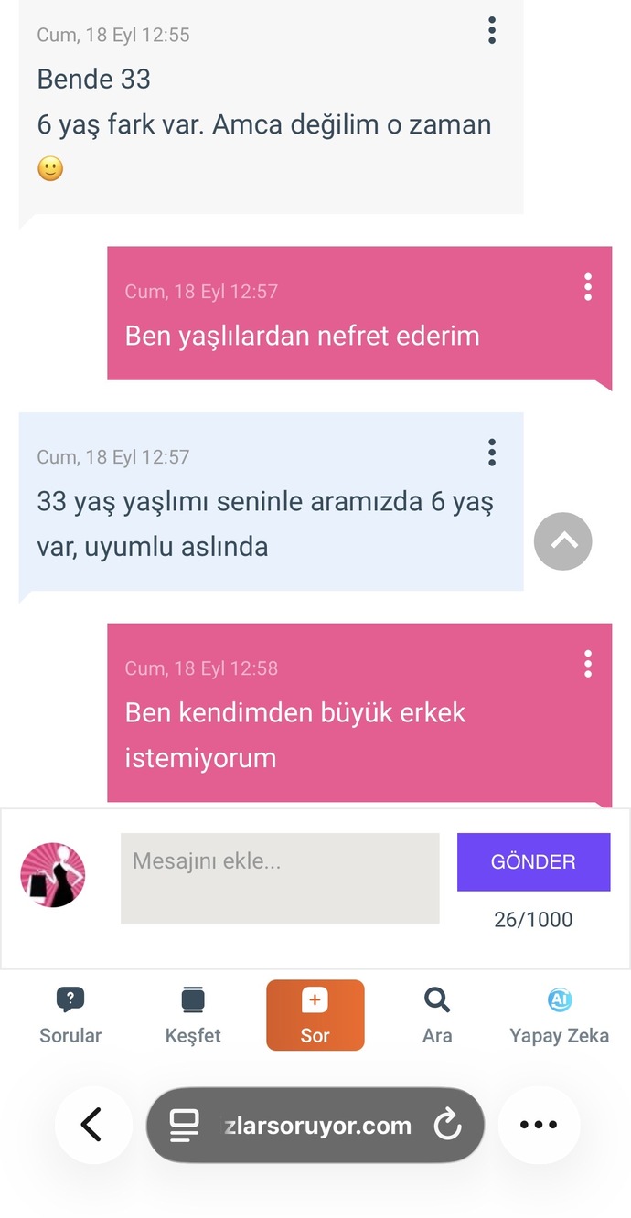 Yaşça büyük erkek nefretiniz ne seviyede?
