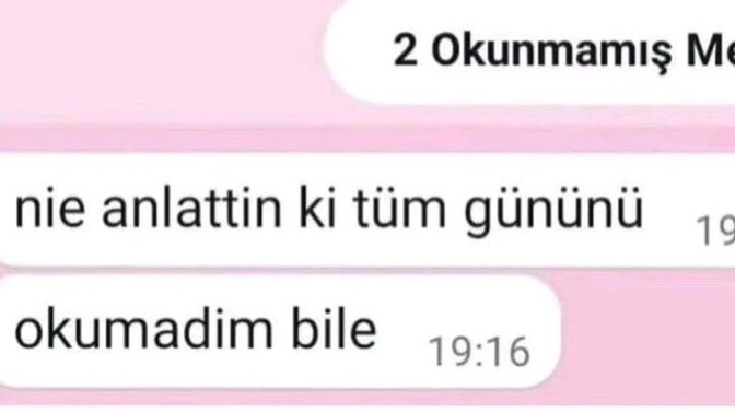 Tüm günüzü anlattığınız biri var mı?