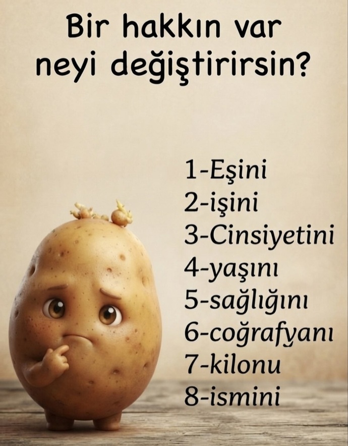 Bir hakkın var neyi değiştirirsin?