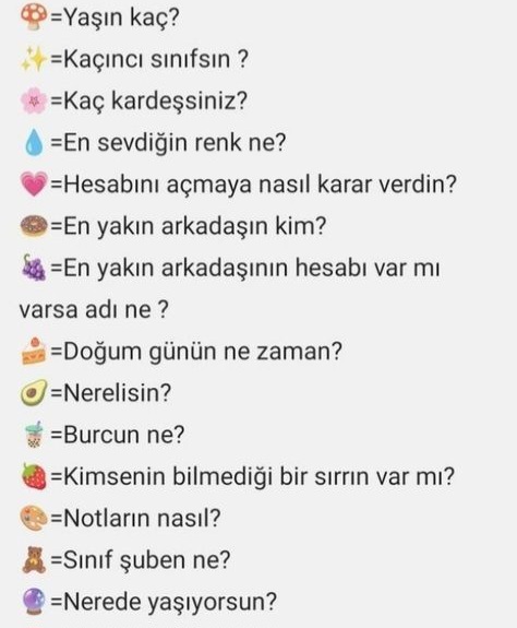 Hadi bana soru sorunuz 😂?