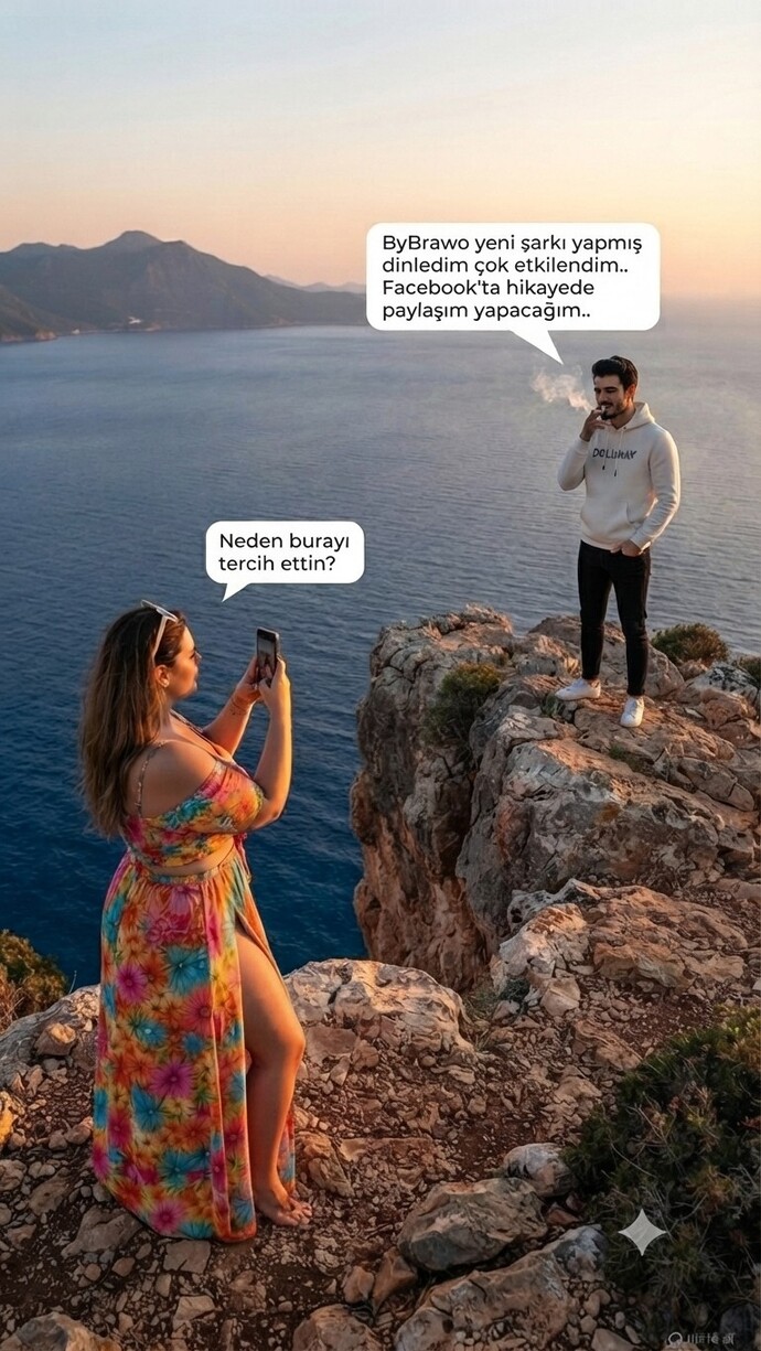 Bu sahilde şu an üstündeki kıyafete göre senin fotoğrafını çekseydim, üstünde hangi kıyafetler olurdu?