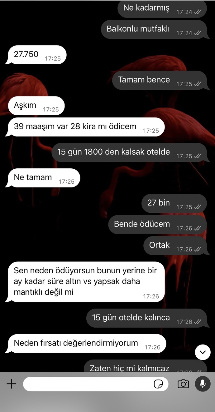 Erkek arkadaşım kira yerine otel istiyor, tüm masraf bana kalınca haksız mıyım?