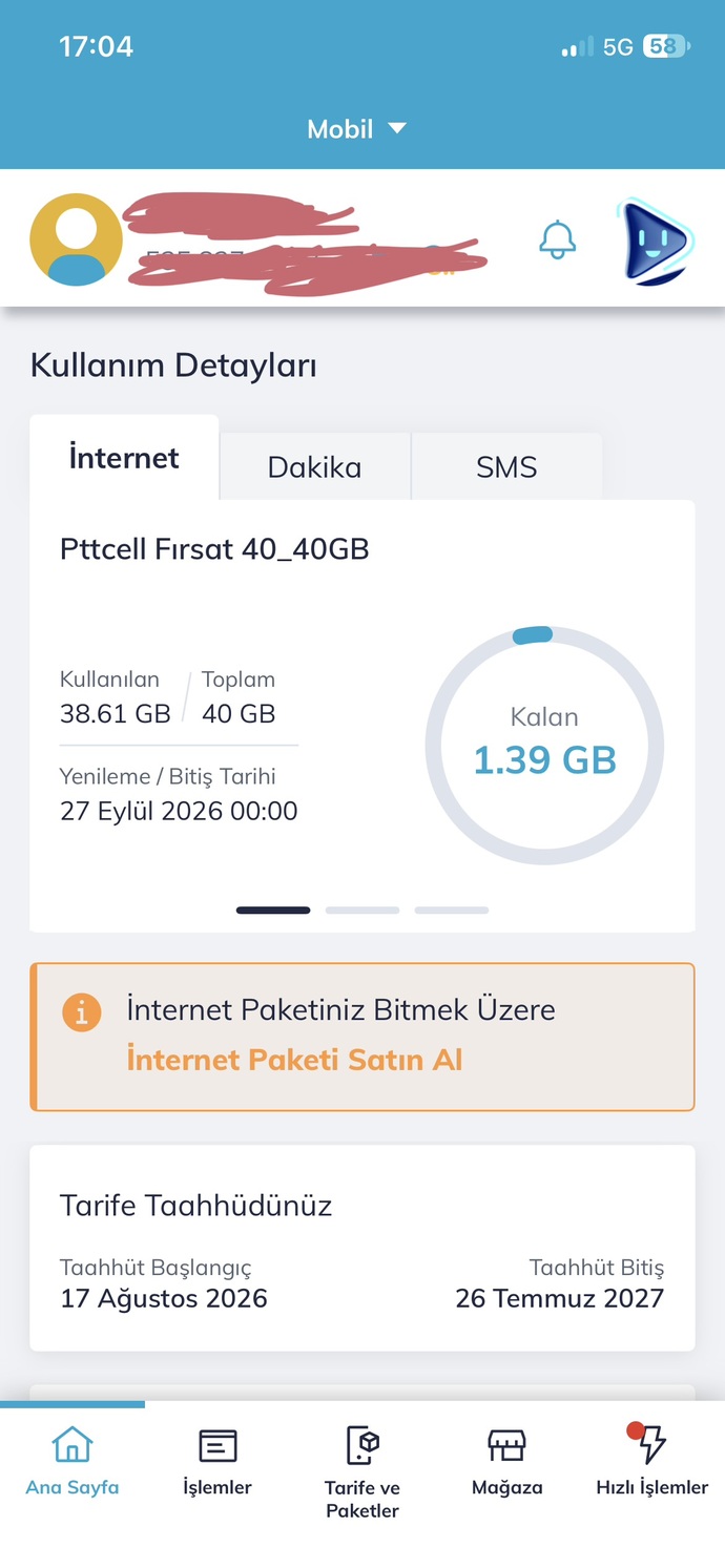 Sizde de internet paketi hemen bitiyor mu?