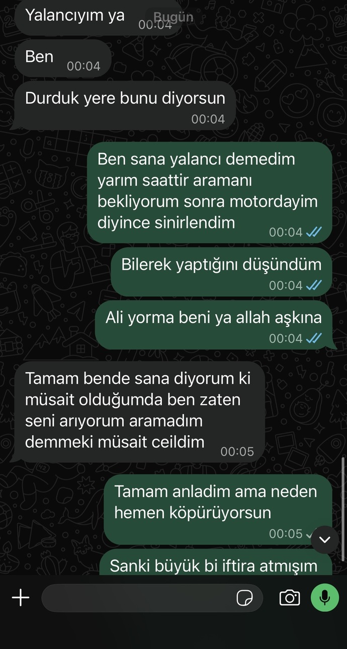 Sevgilim tartışmaya yer mi arıyor anlamıyorum?