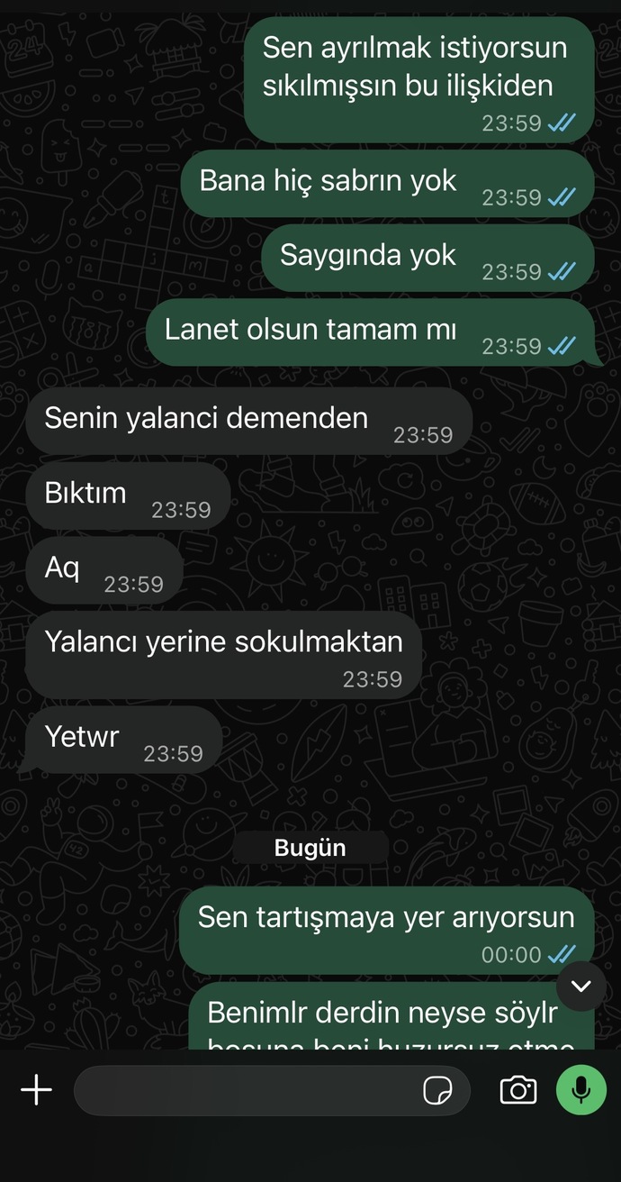 Sevgilim tartışmaya yer mi arıyor anlamıyorum?