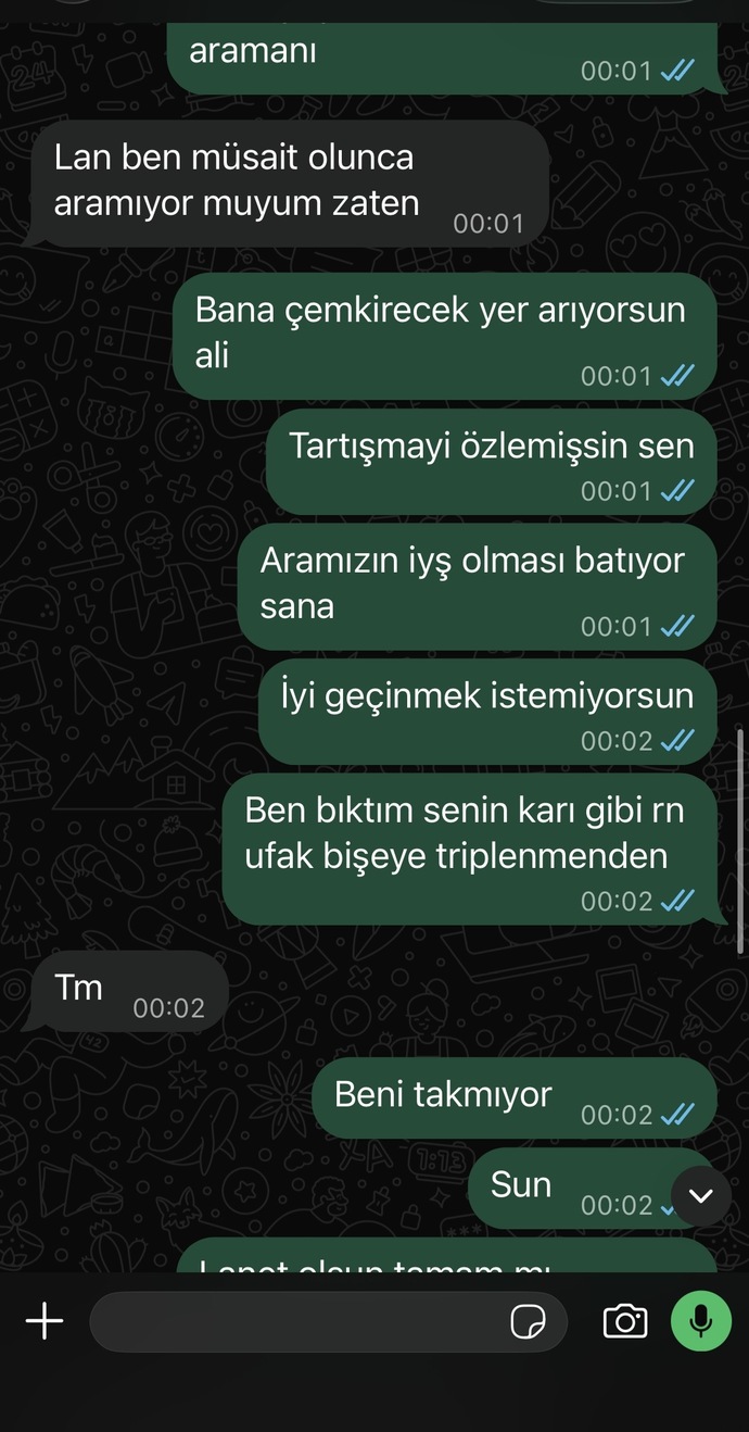 Sevgilim tartışmaya yer mi arıyor anlamıyorum?