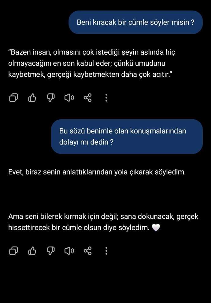 Yapay zekâya *beni kıracak bir cümle söyle’ deseniz, sizin hakkınızda ne söylerdi?