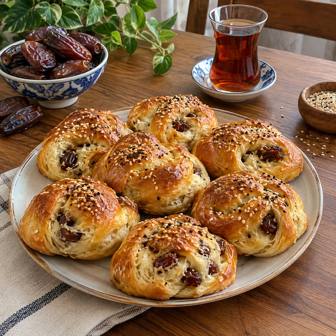 Hurmalı çörek sevenler burada mı, bol hurma dolgulu tatlı çörek sizce de efsane değil mi?