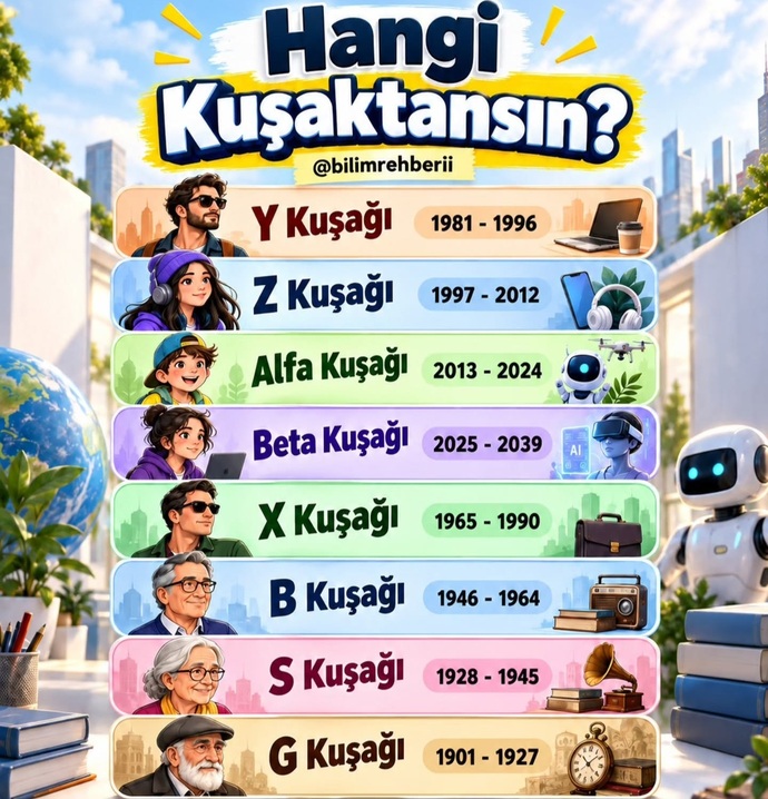 Doğum tarihine göre sen hangi kuşaksın?