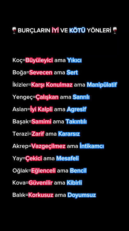 Burçların iyi ve kötü yönlerine bakalım hadi söyle şimdi doğru mu?