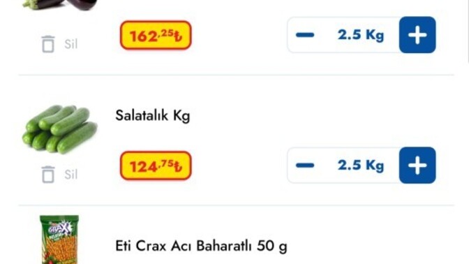 Sanal marketten birşeyler sepetime ekledim sipariş vericem sepetimdekiler nasıl çok mu pahallı yaptım?