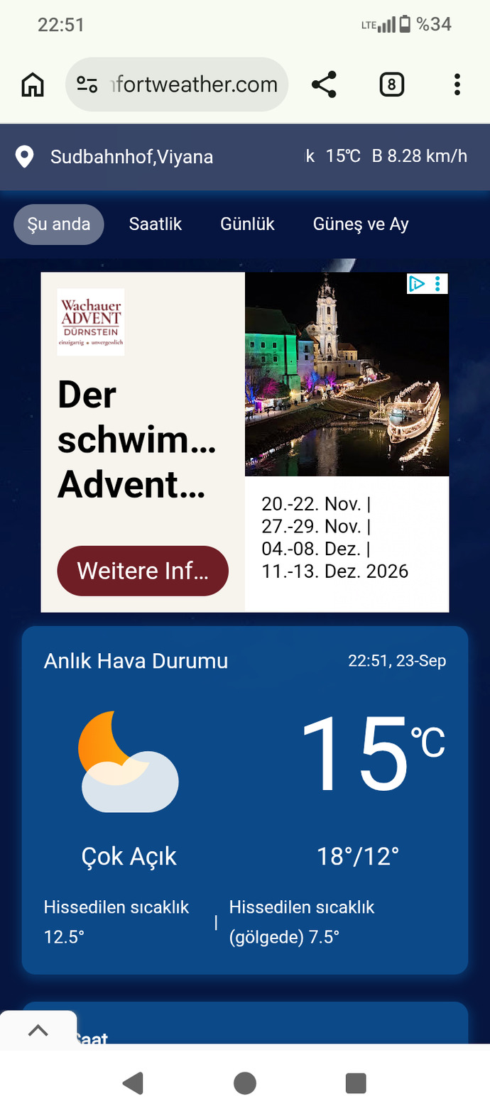 Yaşadığınız şehirde hava durumu ne?