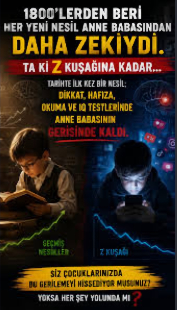 Z kuşağının zeka seviyesi ilk defa bir önceki nesilden daha düşük çıktı 🧠 Şaşırdık mı yoksa bunu zaten bekliyor muyduk?