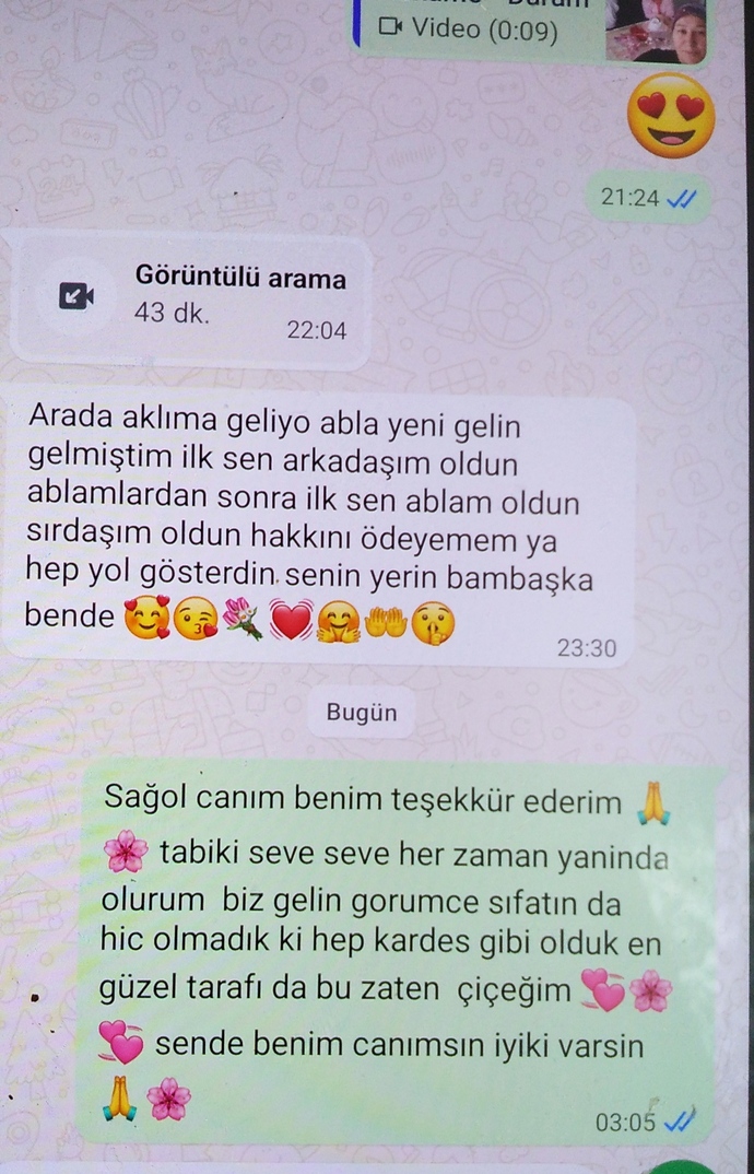 Abimin eşinden gelen mesaj yüzümde tebessüm olusturdu? böyle mesajlar sizide mutlu ediyor mu?