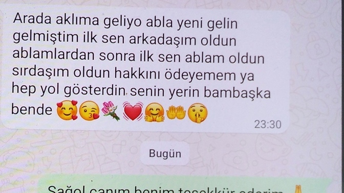 Abimin eşinden gelen mesaj yüzümde tebessüm olusturdu? böyle mesajlar sizide mutlu ediyor mu?