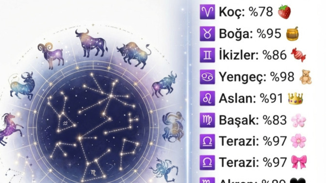 Burcuna göre yüzde kaç tatlısın?
