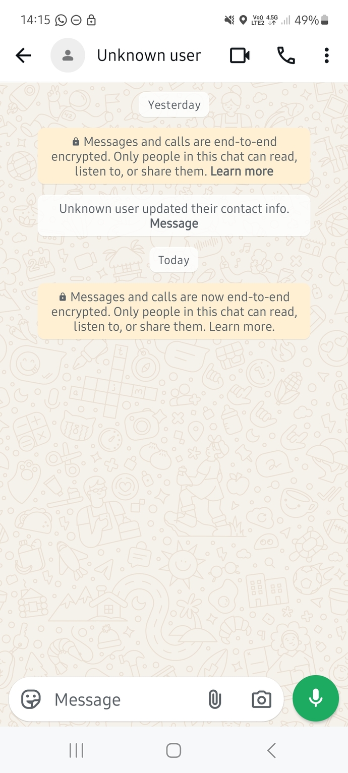 WhatsAppta hiç konuşmadığım birinden gelen “unknown user” mesajı ne anlama geliyor?