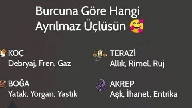 Burcuna göre hangi ayrılmaz üçlüsün 🙄?