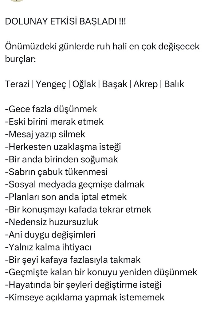 Dolunay Etkisini hissetmeye başladınız mı?