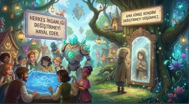 Herkes insanlığı değiştirmeyi hayal eder ama kimse kendini değiştirmeyi düşünmez. Neden sizce?