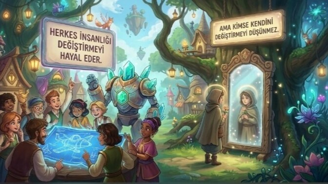 "Herkes insanlığı değiştirmeyi hayal eder ama kimse kendini değiştirmeyi düşünmez." Neden sizce?
