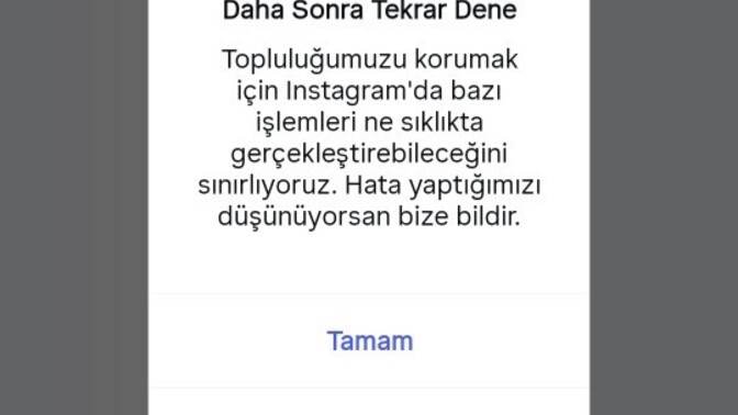 Instagram'da bu yazı ne demek, dün akşamdan beri neden düzelmiyor?