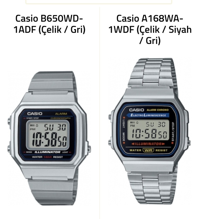 Bu iki casio modelinde erkek için bilekte hangisi daha şık durur?