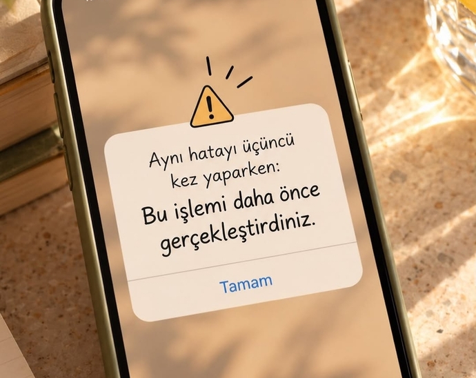 Aynı hatayı tekrar yapacağımız zaman şöyle bir uyarı alsak güzel olmaz mı 🫠?