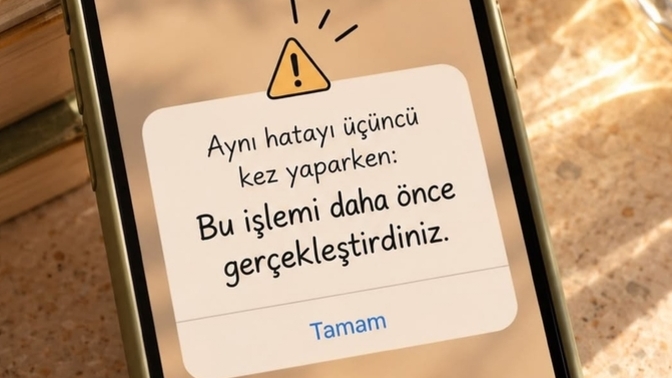Aynı hatayı tekrar yapacağımız zaman şöyle bir uyarı alsak güzel olmaz mı 🫠?