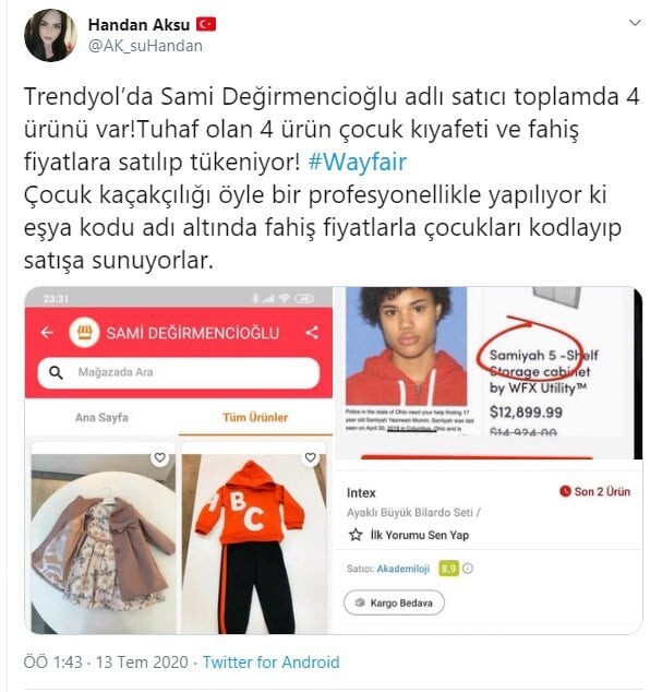 Pandemi zamanı Trendyol üzerinden çocuk satılıyordu bir ara o konu ne oldu?