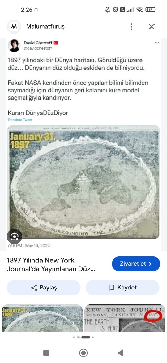 Dünyanın düz olduğunu nasadan önce bilindiğini biliyor muydunuz?