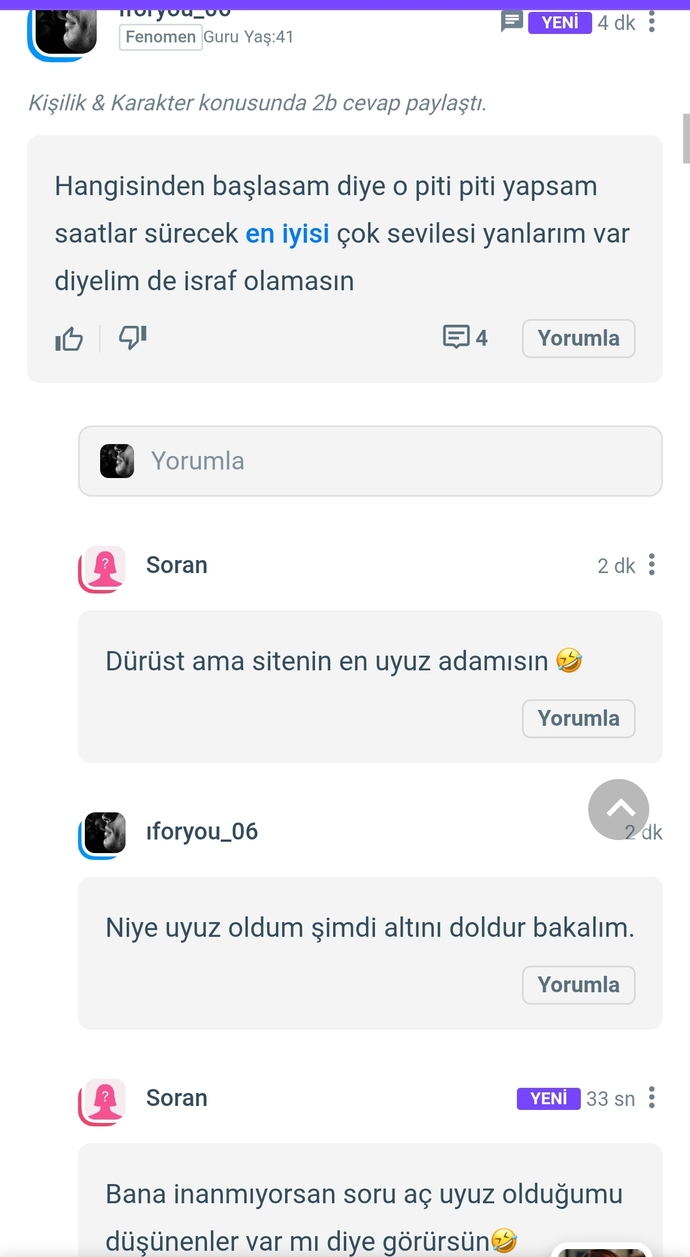 Sitenin en uyuz adamı mıyım, yoksa bunu gizlice düşünen tek kişi o mu?