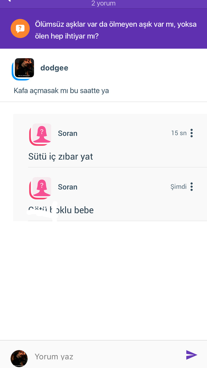 Ben ne dedim ki şimdi, beni neden engelledi?