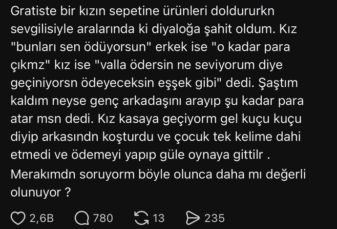 Sevgilinize hesap ödetir misiniz, yoksa hesabı paylaşmayı mı tercih edersiniz?