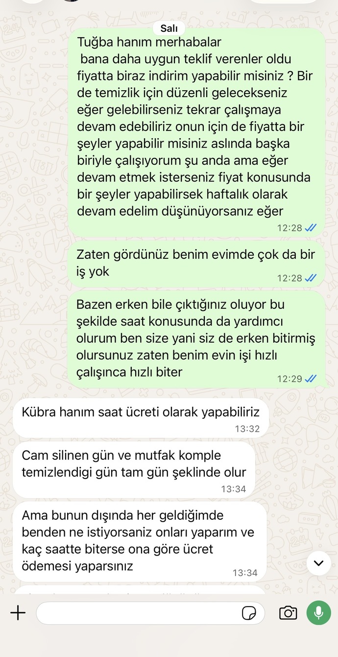 Temizlikçiyle ücret pazarlığında kim haklı: benim tavrım mı, onun tepkisi mi?