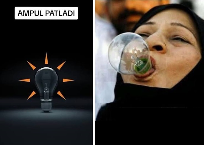 Ampul patladı mı şimdi?