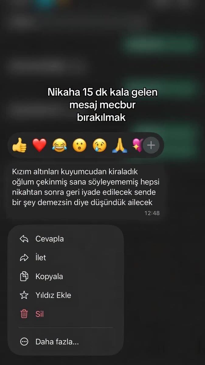 Nikaha 15 dakika kala böyle bir mesaj alsanız ne yaparsınız?