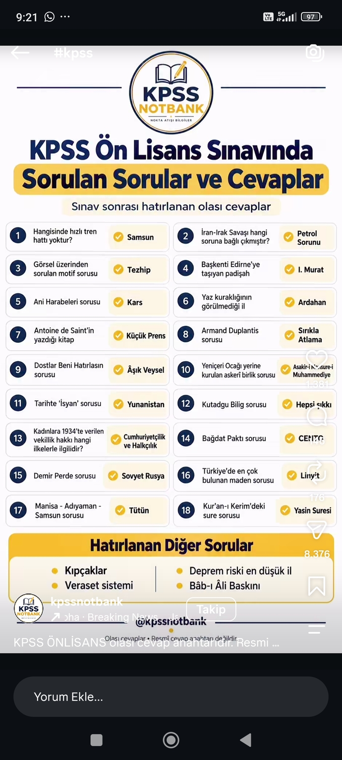 Sınava giren dostlar kimi hatırladınız dün KPSS de Aşık Veyselimi Neşet Ertaşı mı?