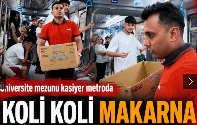 Kasiyer olarak işe başlamasını koli koli makarna dağıtarak kutladı! Seni en çok ne sevindirir?