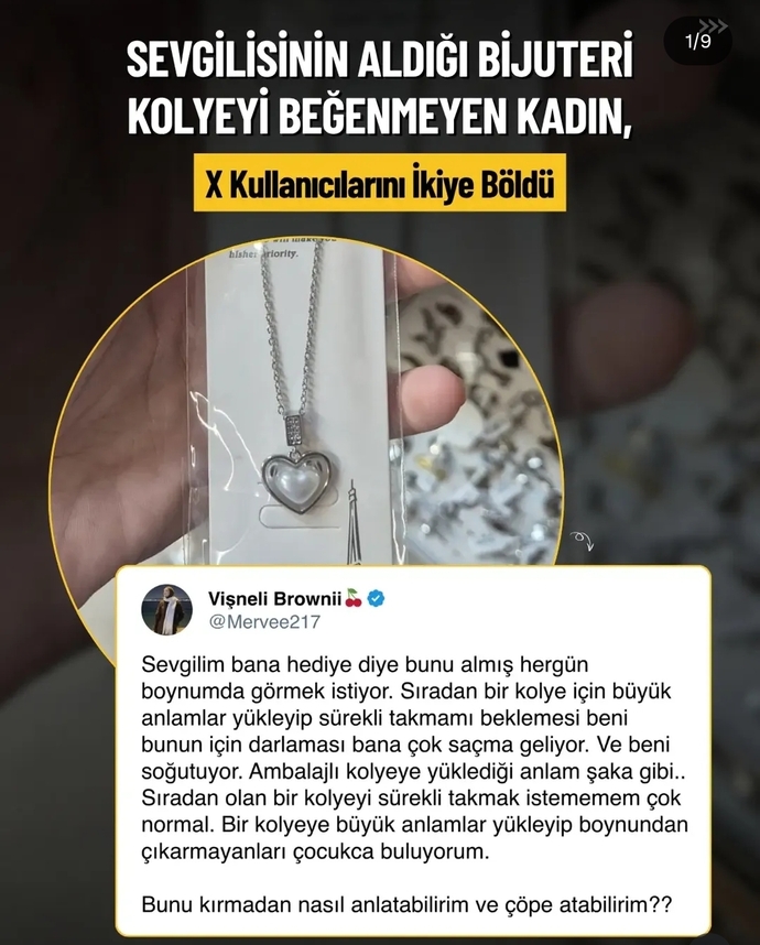Sevgiliniz bijuteri kolye alıp sürekli takmanızı istese kullanır mıydınız?