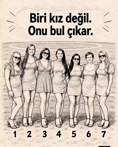 İçlerinden biri kız değil onu bul?