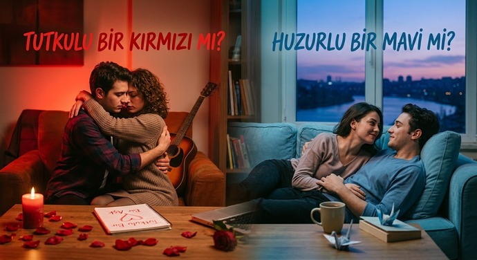 Aşk senin için tutkulu bir kırmızı mı, yoksa huzurlu bir mavi mi?