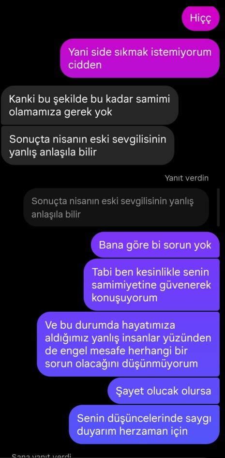 Ayrılıktan sonra başka bir kızla bu şekilde konuşan erkek bir arayış içinde midir?
