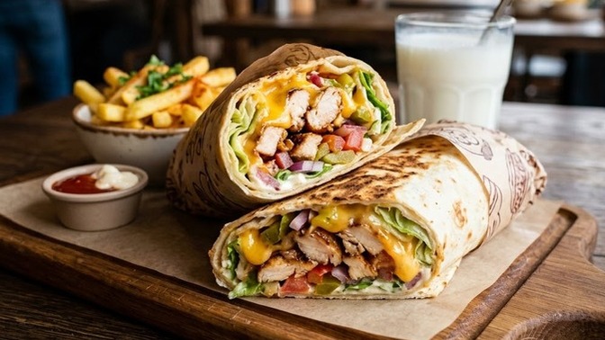 Cheddar peynirli tavuk dürüm sever misiniz?
