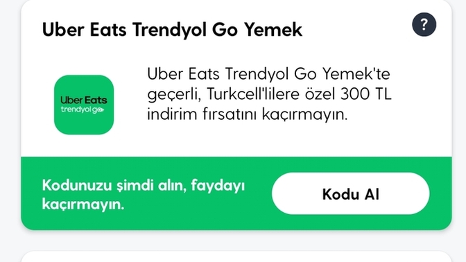 Turkcelli olan? trendyolgo market şeyi veriyuor kullanmayan?