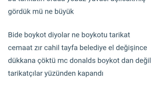 Tarikat ve cemaatler istemiyor diye McDonald's ve diğer markalar ülkeden çekildi mi?