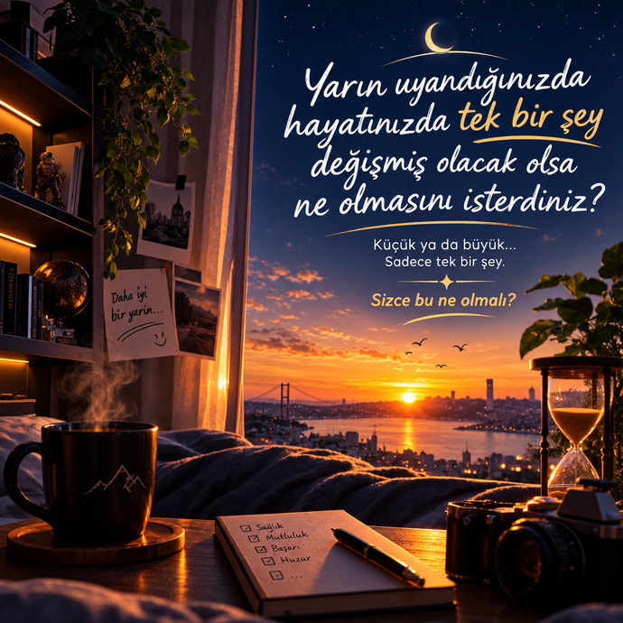 Yarın uyandığınızda hayatınızda tek bir şey değişmiş olacak olsa ne olmasını isterdiniz?
