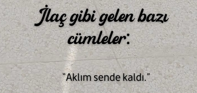 Sana ilaç gibi gelen herhangi bir cümle var mı?