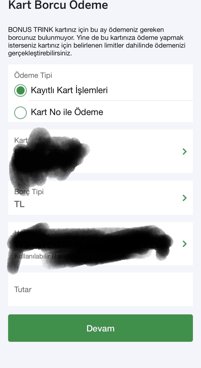 “ilk resimde borcum göründüğü” halde ödeyemiyorum napıcam?